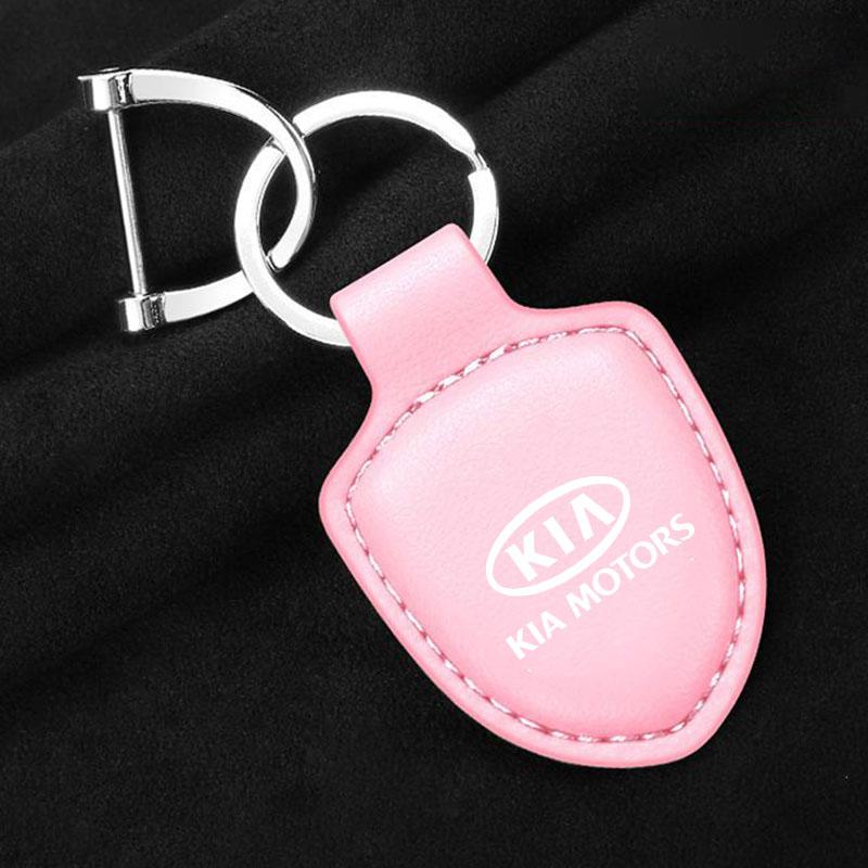 2026 Het Bilklistermärke Bilskydd Läder Nyckelring Kreativ Par Nyckelring För Kia Sportage Cerato Optima K2 K3 K4 K5 Rio Picant