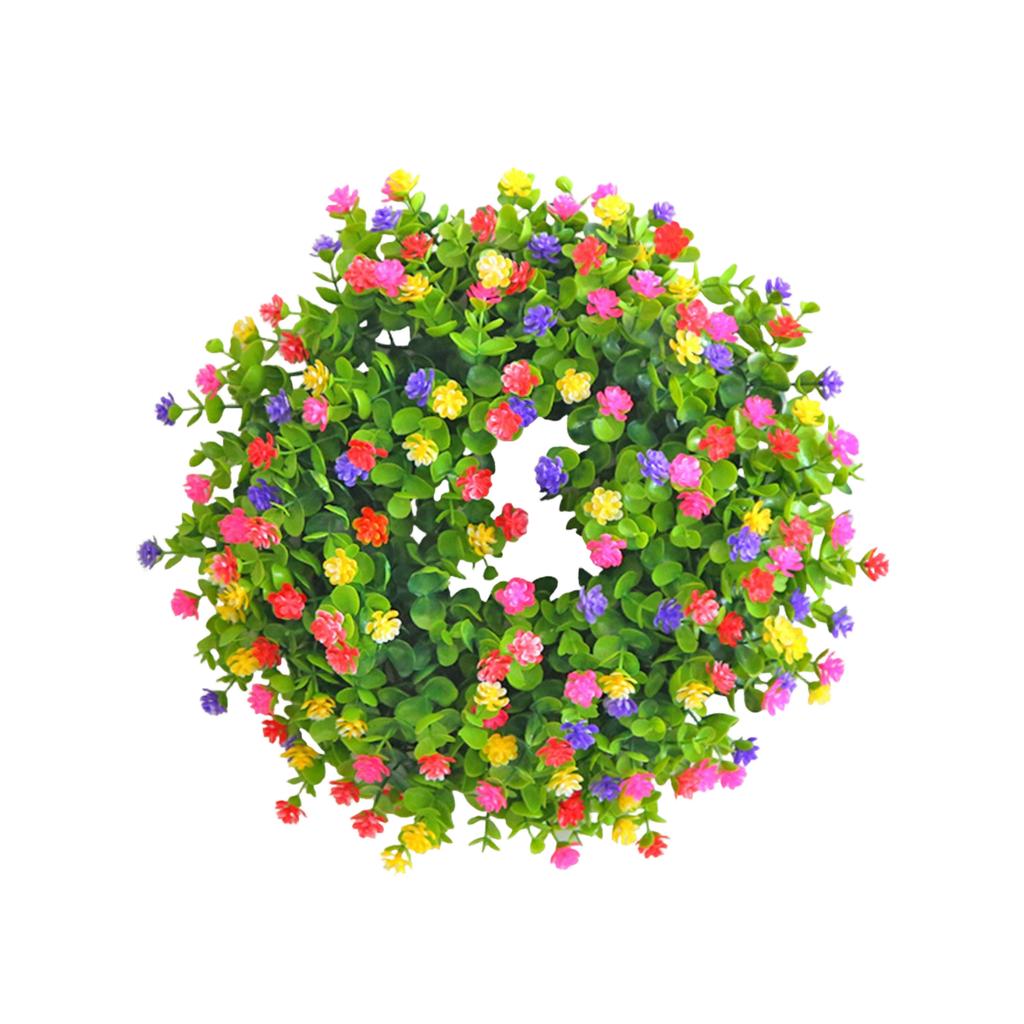 Spring Artificial Flower Wreath Door Hanging Floral Decor Garden Decoration