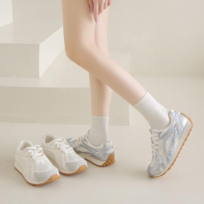 Fashion Women's Fad Casual Mesh Breathable Sneakers Non Slip Comfort Lady Flat Shoes Bottomed Breathable Training Shoes Zapatillas Mujer