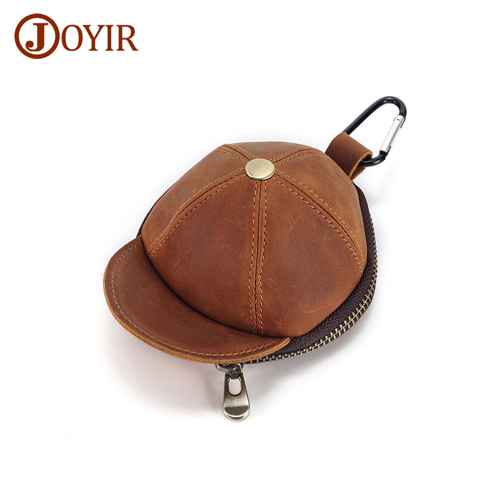 

Korean Style Genuine Leather Coin Purse and Key Holder - Crazy Horse Cowhide Hat Shape Wallet