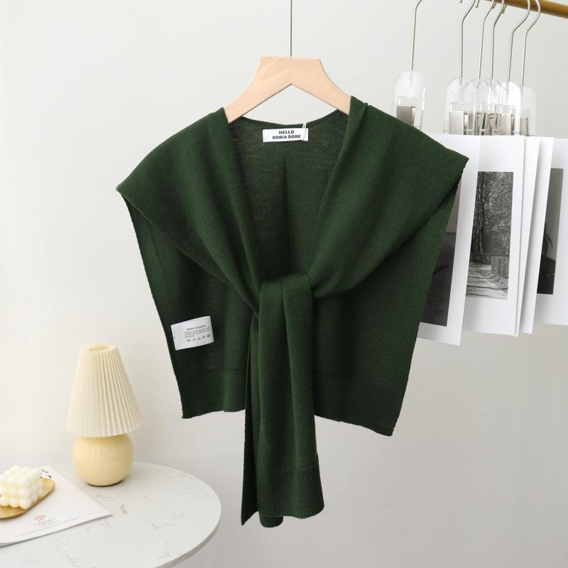 Korean Summer Air Conditioning Fake Collar Neck Guard Scarf Female Knit Thin Autumn Knotted Cape Sunscreen Shawl For Women