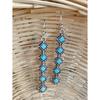1 Pair Vintage Inlaid Green Turquoise Bead Long Bar 1 Shape Alloy Earrings For Women