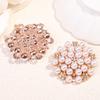 Elegance Pearl Rhinestones Flower Brooches Pin For Women Jewelry Party Event New Gifts Decoration
