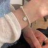PANJBJ 925 Sterling Silver Double Layer Pearl Bracelet for Women Girl Design Bead Korean Sweet Jewelry Dropshipping