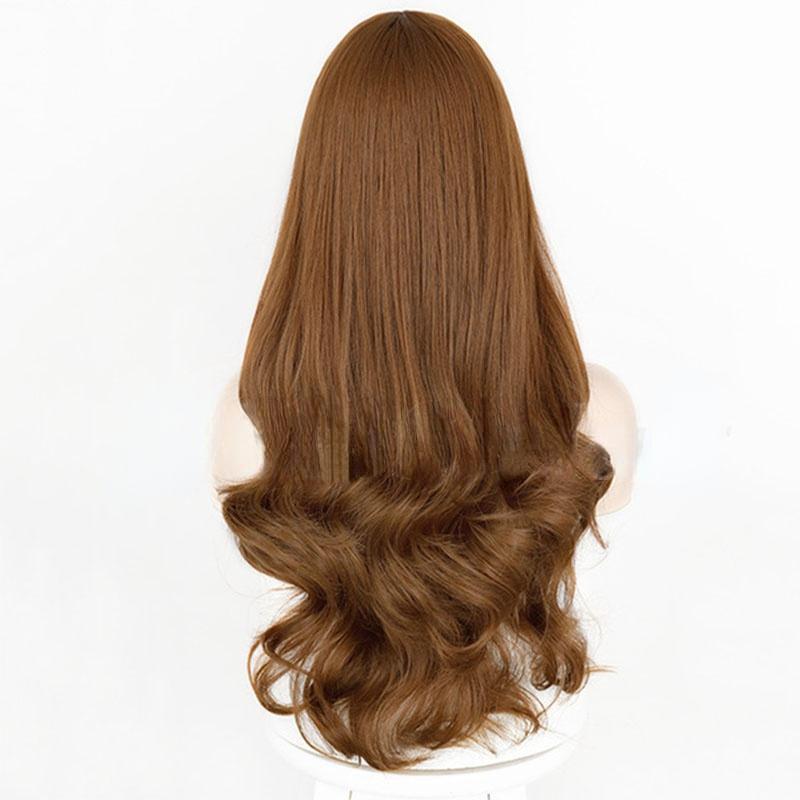 

MERISIHAIR модный длинный волнистый парик из синтетического волокна с челкой, длинный светлый парик для женщин