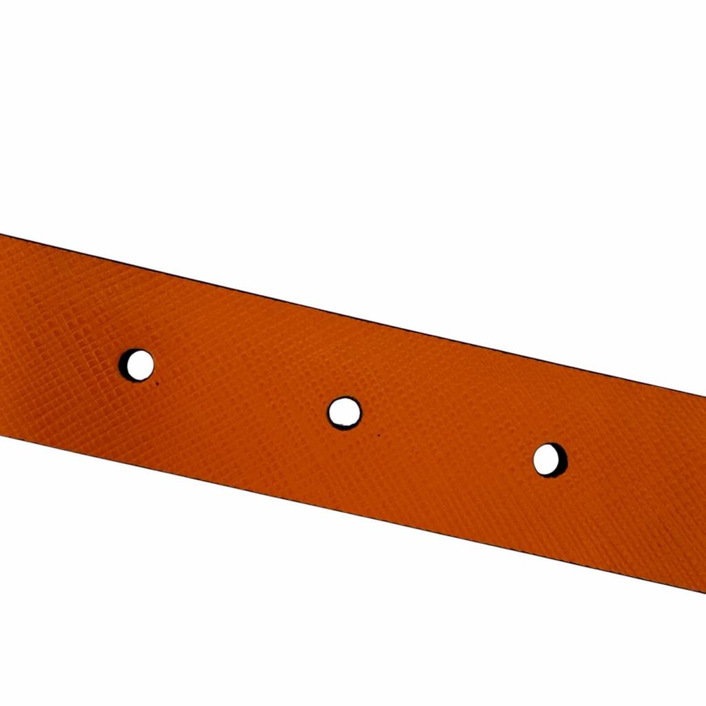 Excellent Salvatore Ferragamo belt GanciniMetal Leather Orange leather Women Used