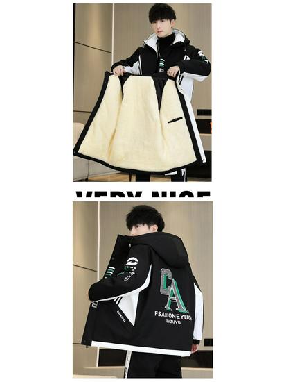 Herren Fleece-gefütterter Windbreaker - Trendige Jacke für Teenager & Mittelschüler (Frühling, Herbst, Winter)