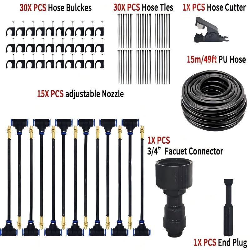 Universal Adjustable Micro-Atomizing Sprinkler Set for Irrigation, Cooling, and Humidification