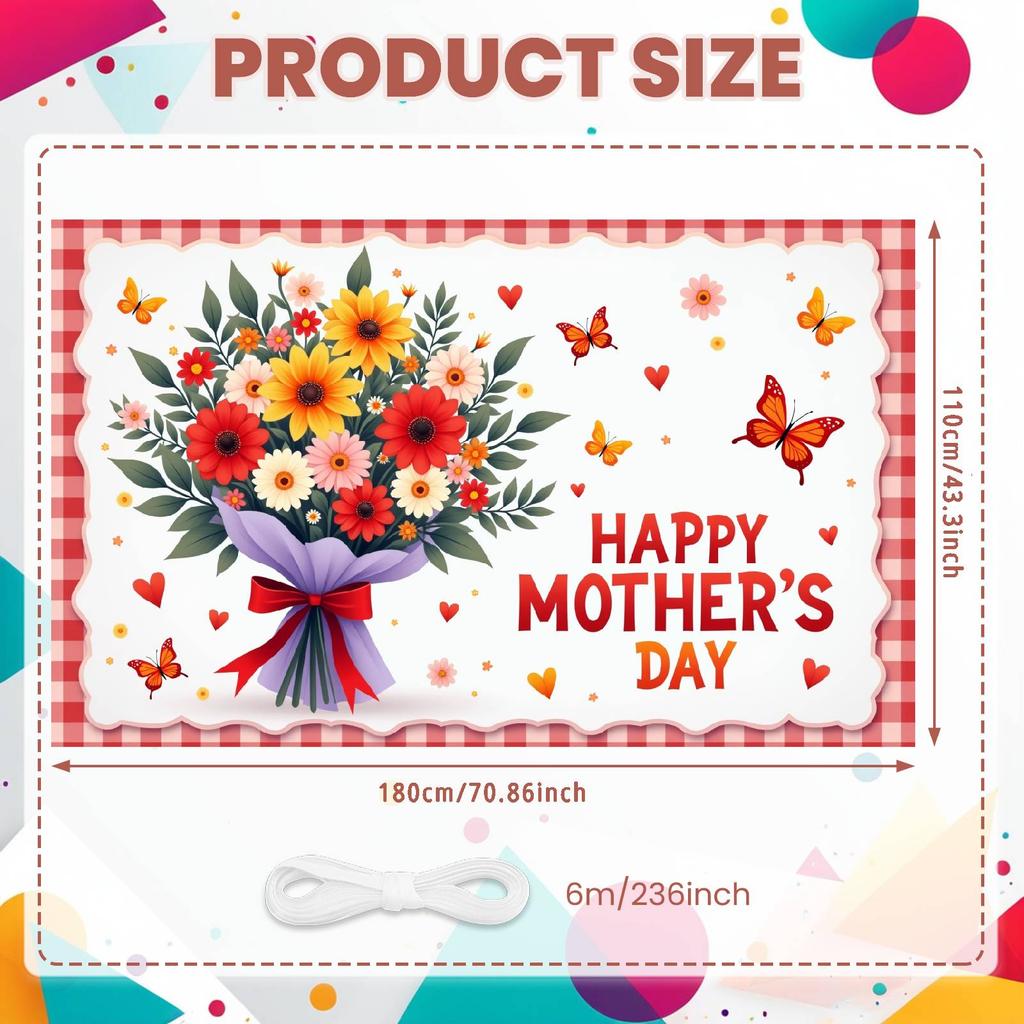 Greeting Background Botanical Holiday Display Happy Mother's Day Background Greenery Ornament Mother's Day Backdrop