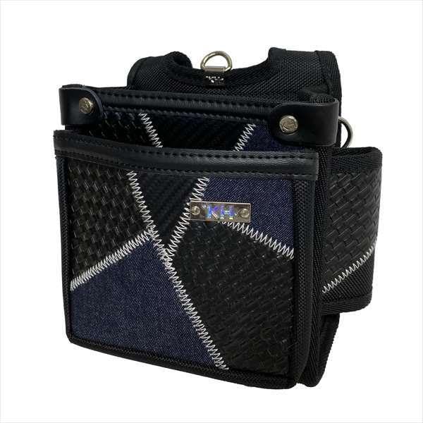KH Gathered Franken Two-Tier Waist Pouch, Small, Black [Cool and Stylish] FKWB0014K