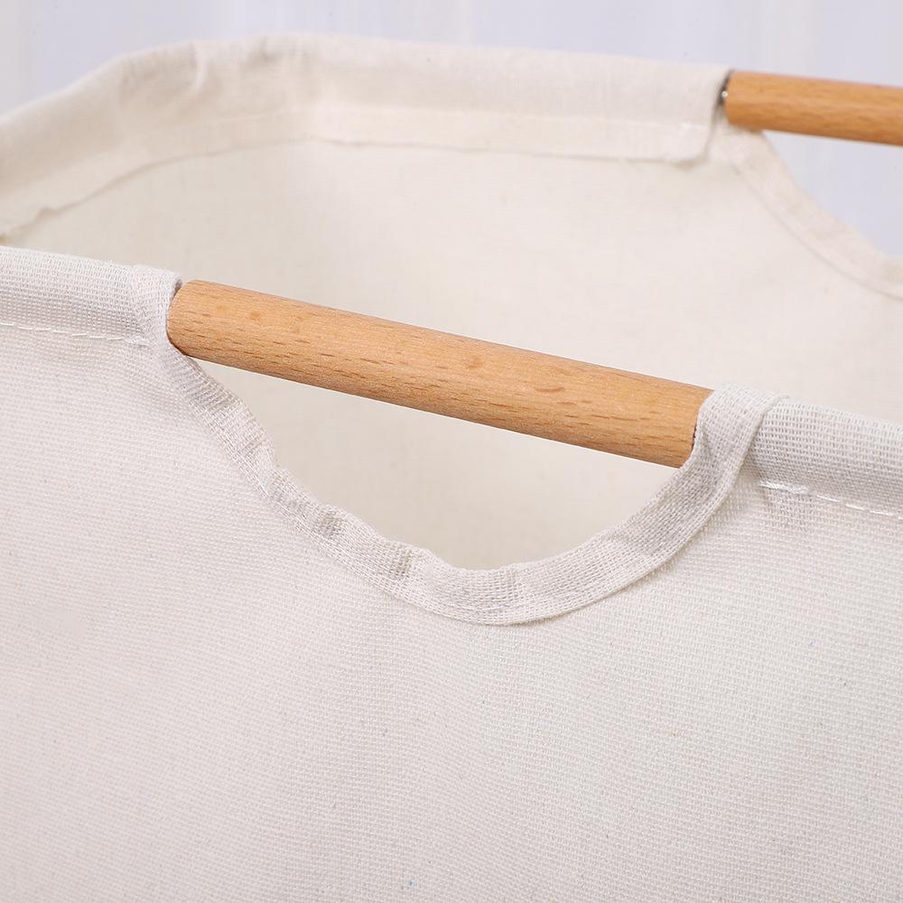 Cesto de Roupa Dobrável de Algodão Linho para Quarto/Banheiro