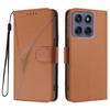 For Motorola Edge (2025) 5G/Edge 60 5G/60 Fusion 5G Case Triangle Imprint Leather Phone Cover with Lanyard