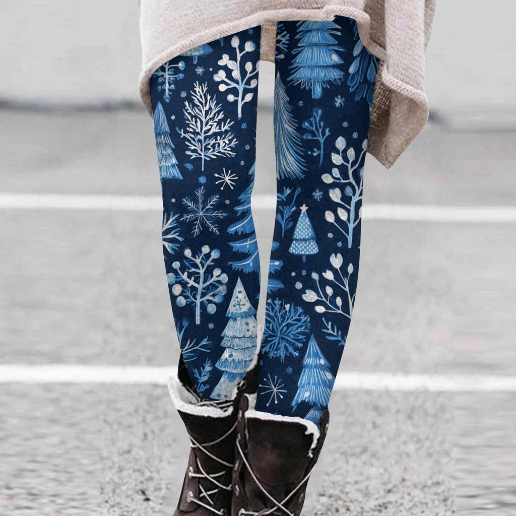 Dámské potištěné kalhoty Elastické měkké bavlněné legíny Ležérní domácí pyžamo