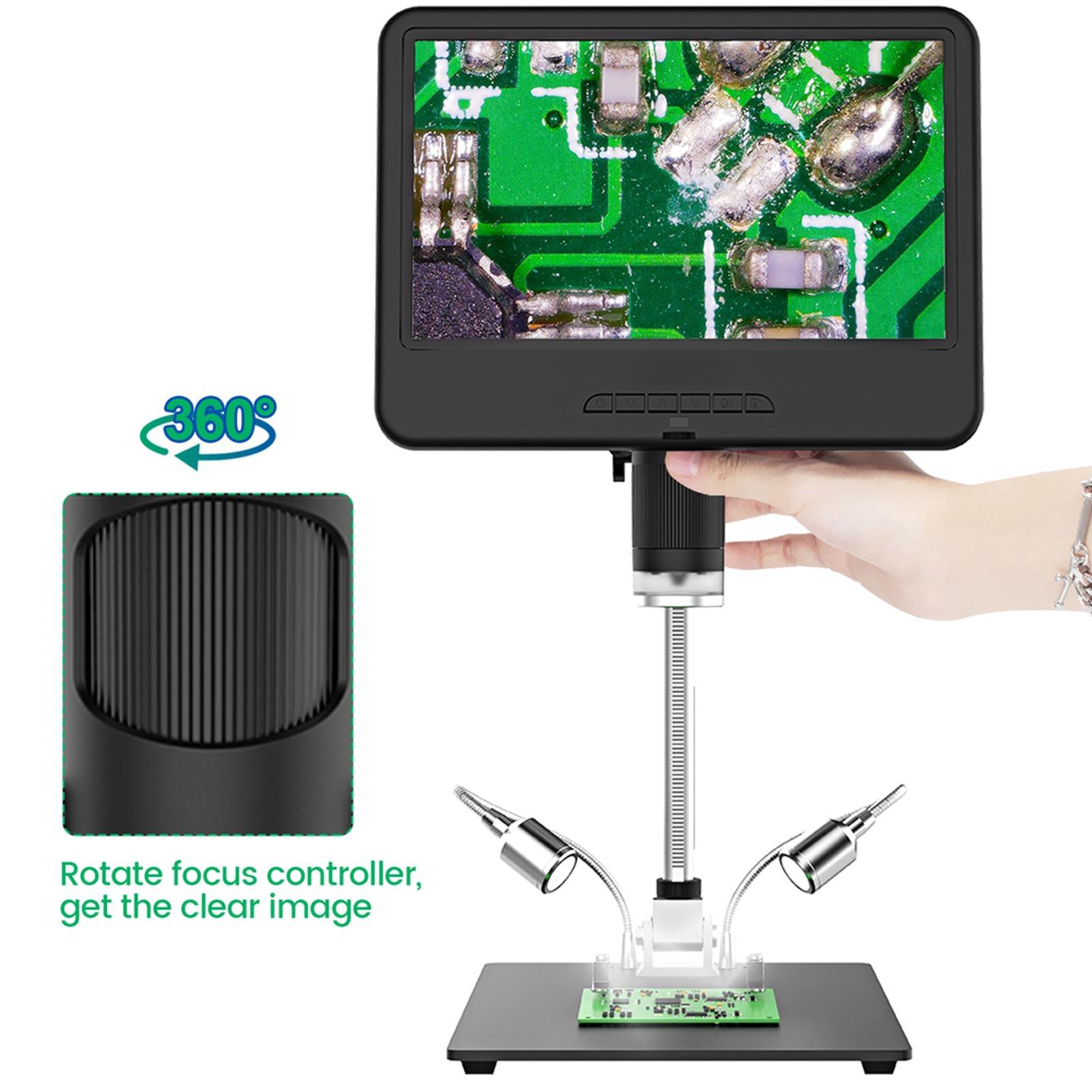 

Электронный микроскоп 10,1-дюймовый ЖК-дисплей 12 МП Цифровой Промышленный Микроскоп-лупа для обслуживания печатных плат разноцветный