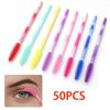 50Pcs Disposable Eyelash Brushes Makeup Tools Silicone Eyelash Makeup Brush Microbrush Rainbow Color Mascara Wand Applicator