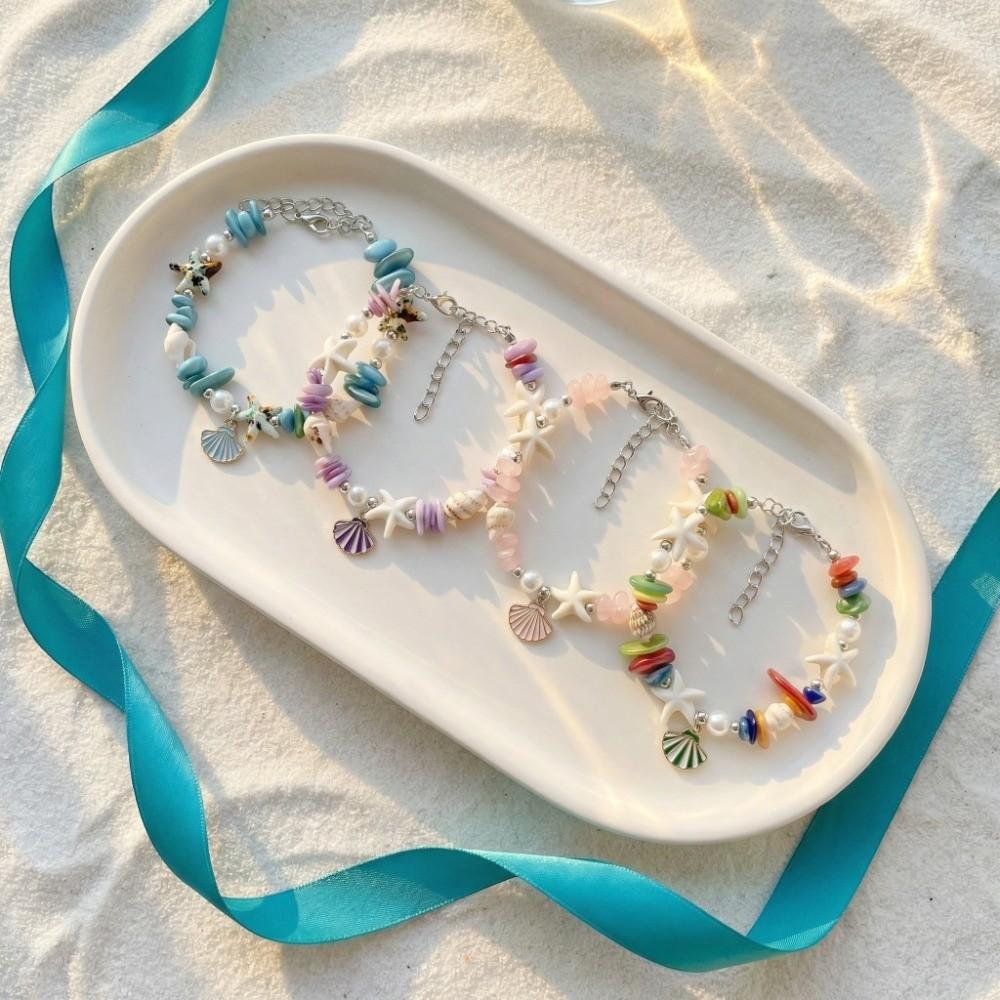 Ocean Sea Series Beach Beads Bracelet Pearl Bohemian Shell Bracelet Vacation
