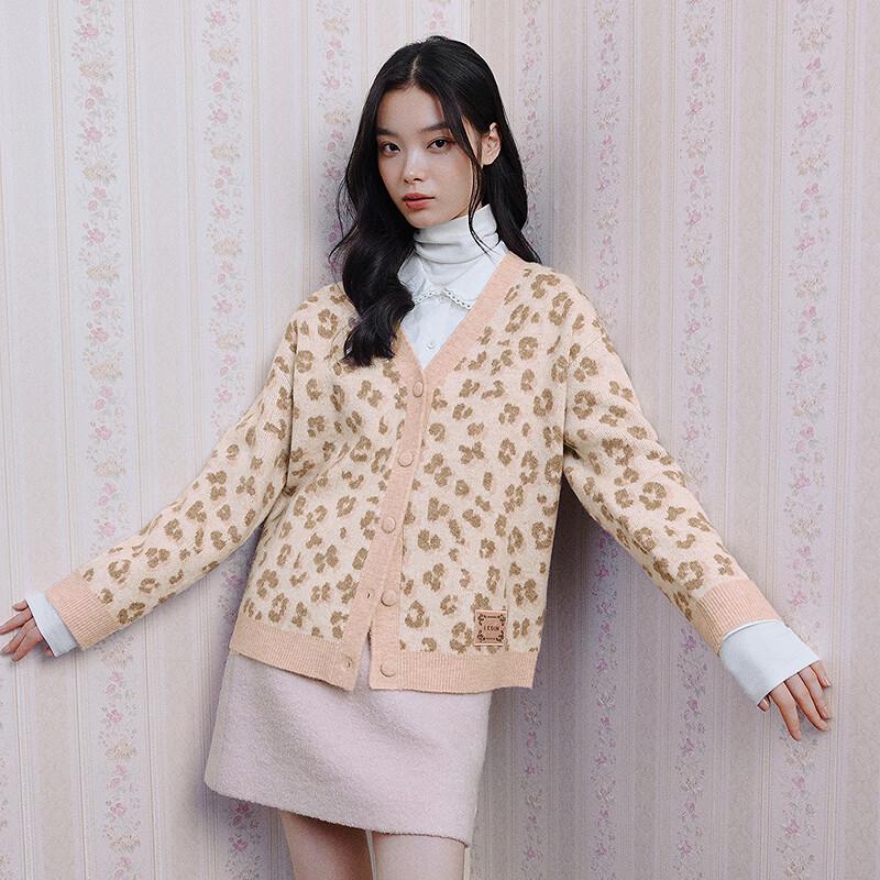 

LEDING Korean Style Loose Butterfly Flower Knit Cardigan Sweater for Women S