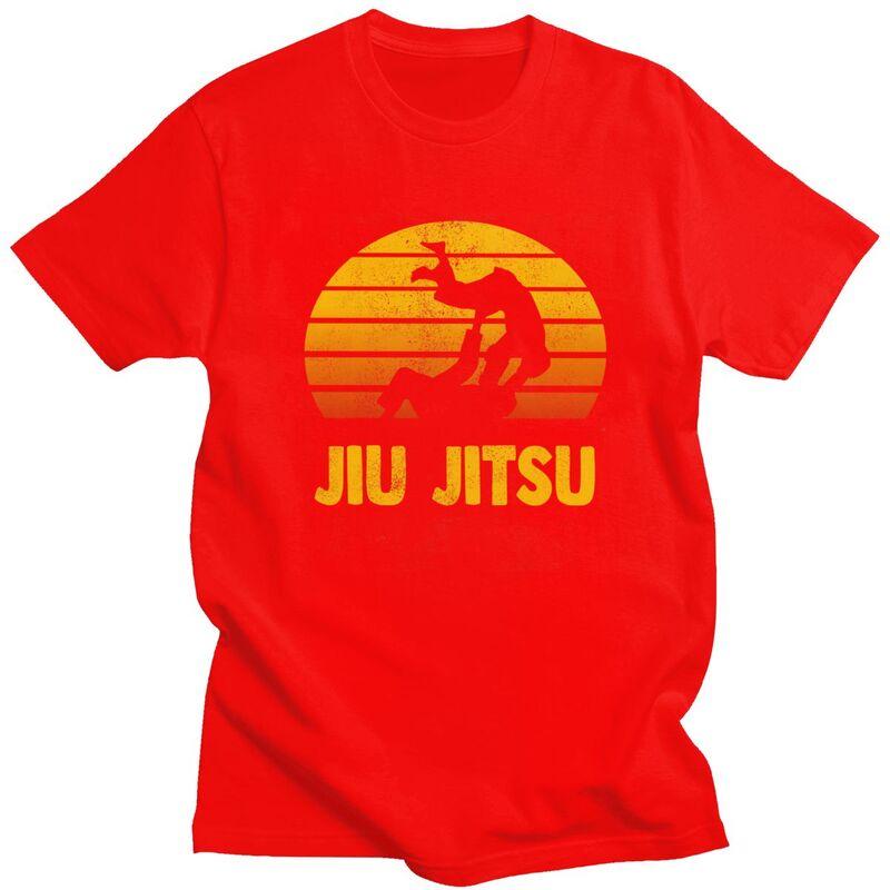 

Модная футболка с принтом Jiu Jitsu в ретро-стиле BJJ для мужчин, уличная одежда, топ, 100% хлопок, приталенная футболка S