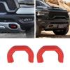 Red Front Bumper Tow Hooks Hitch Trailer Cover Trim For 19+ Dodge Ram 1500 TRX