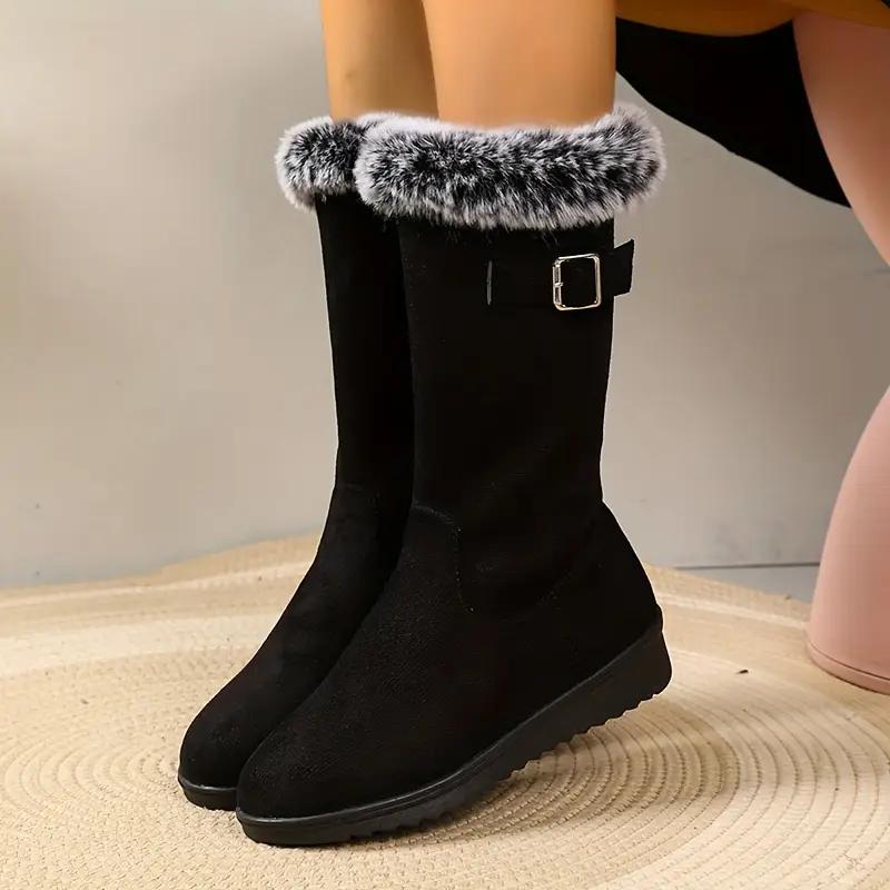 Damen Winterstiefel - Rutschfeste PU-Sohle, Weiches Innenfutter, Gemütliche Stiefeletten, Damen Winterstiefel, Modische Stiefeletten