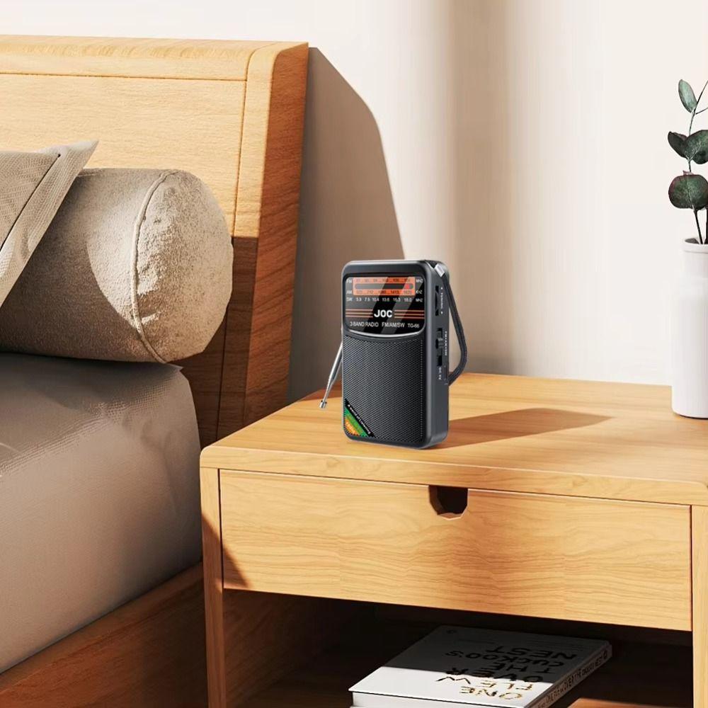 Durable Rechargeable FM AM SW Radio Mini Built-in Speaker Pocket Radio Type-C Full Band Radio for Senior Home Walking