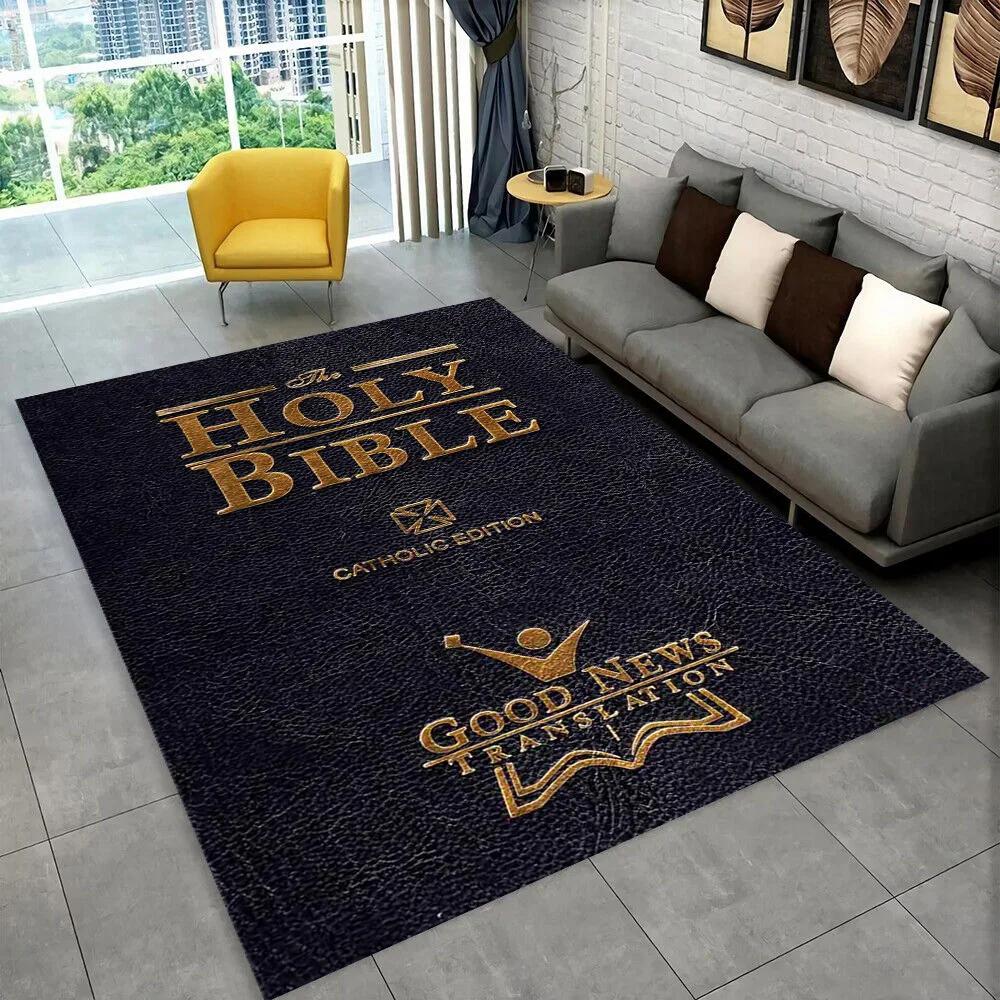 Holy Bible Cross Jesus Pray Area Rug,Carpet Rug for Home Living Room Bedroom Sofa Doormat Decor,kid Play Non-slip Floor Mat Gift