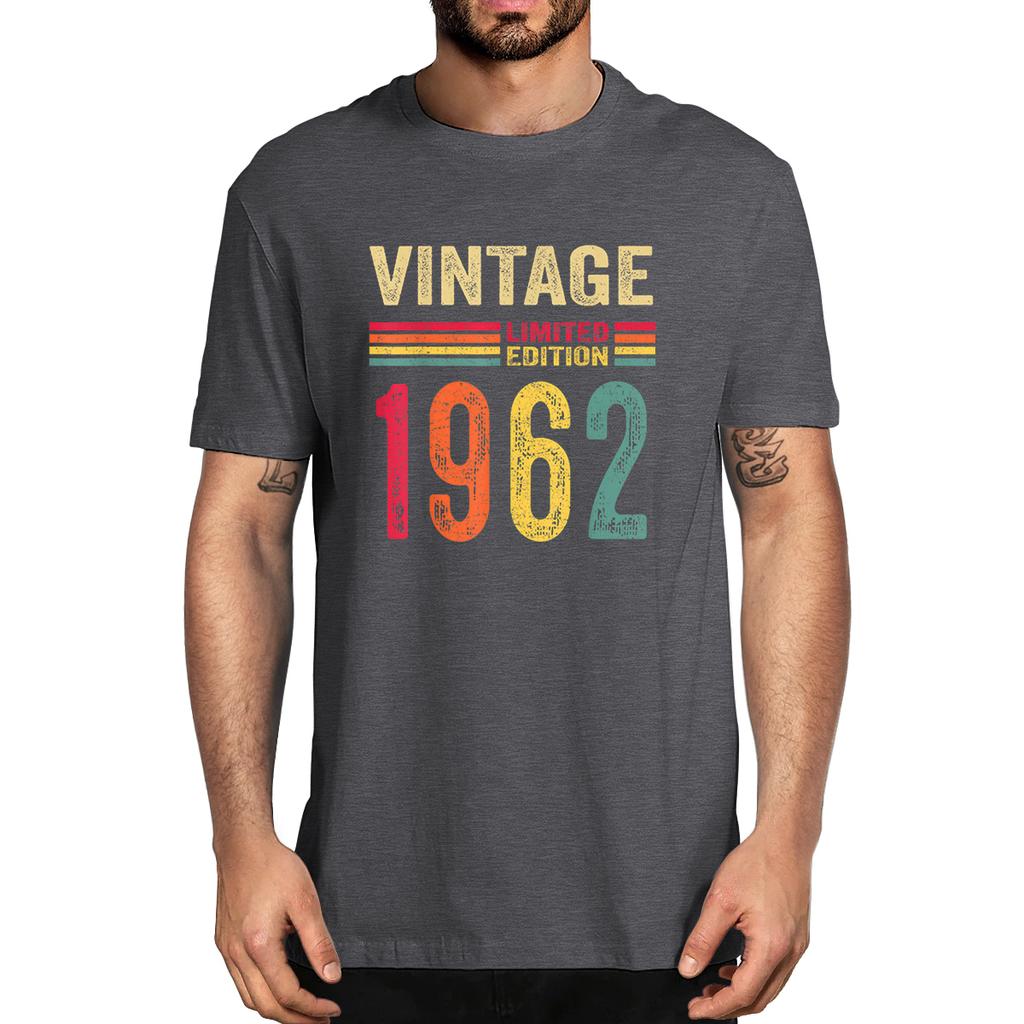 100% Cotton Old Gifts Vintage 1962 Limited Edition Birthday Men's Novelty T-Shirt Women Casual Streetwear Soft Tee