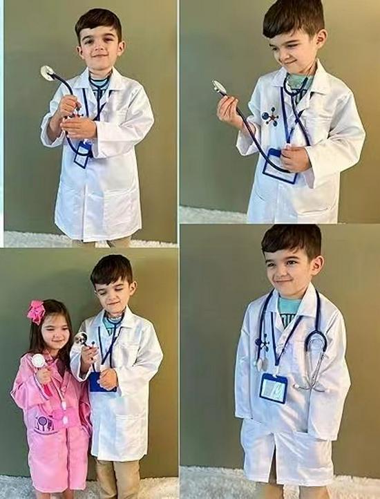 Kids' Doctor Lab Coat & Costume for Dress-Up Play