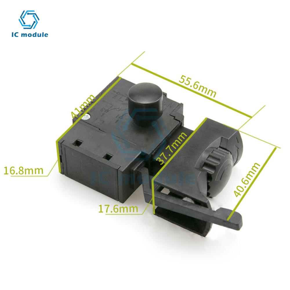 1PC FA2-6/1BEK Lock On Power Tool Electric Drill Speed Control Trigger Button Switch 6(6)A 250V 5E4