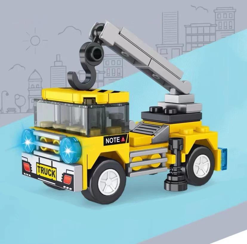 Different Kinds Small Particle Building Blocks for City Vehicles, Cars, Cranes, Fire Trucks, Puzzle Toys, Holiday Gifts for Boys