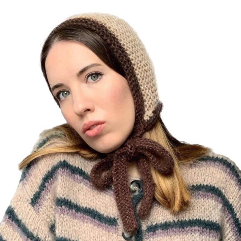 Trendy Ear Flap Beanie Cap Hat Winter Warm Knitted Hat for Women and Girls