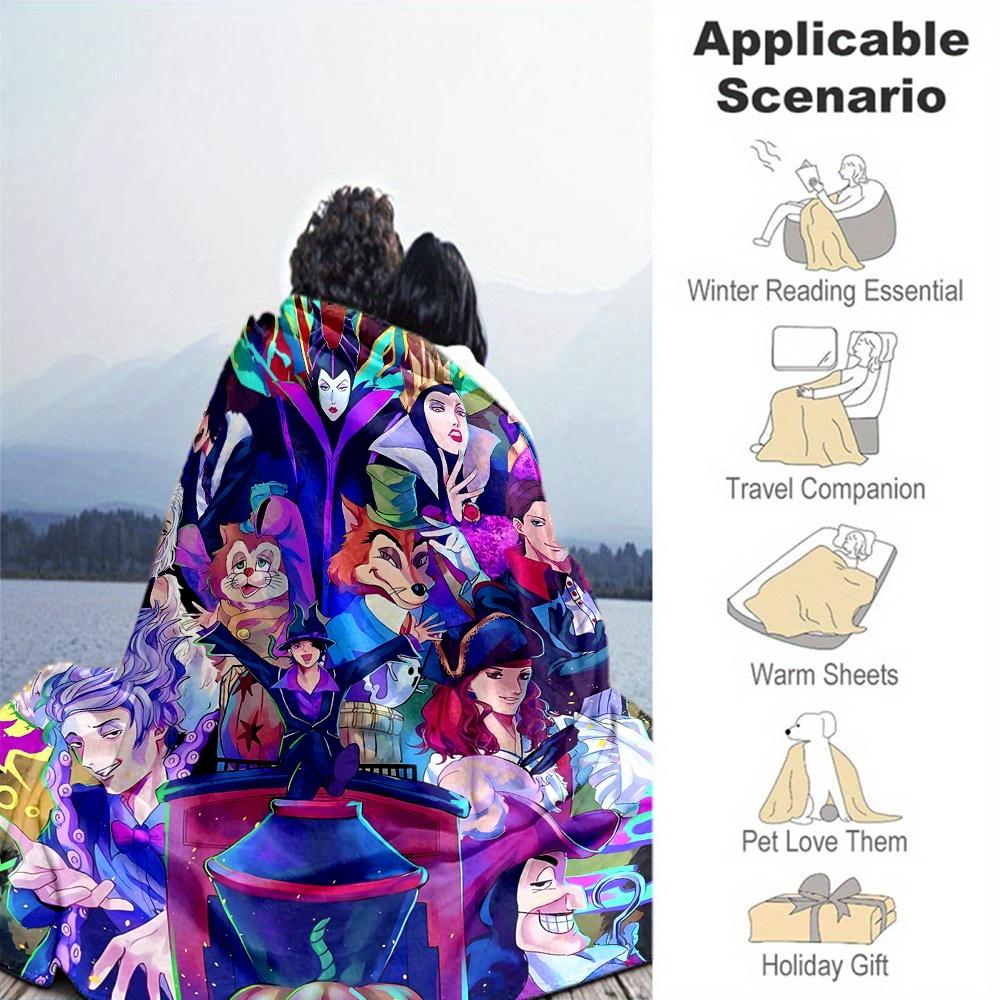 1pc, Disney's Amazing Villains Blanket, Soft Warm Throw Blankets, Living Room, Travel, Camping, Car Blankets, Beach, Office Naps, Suitable for All Sea