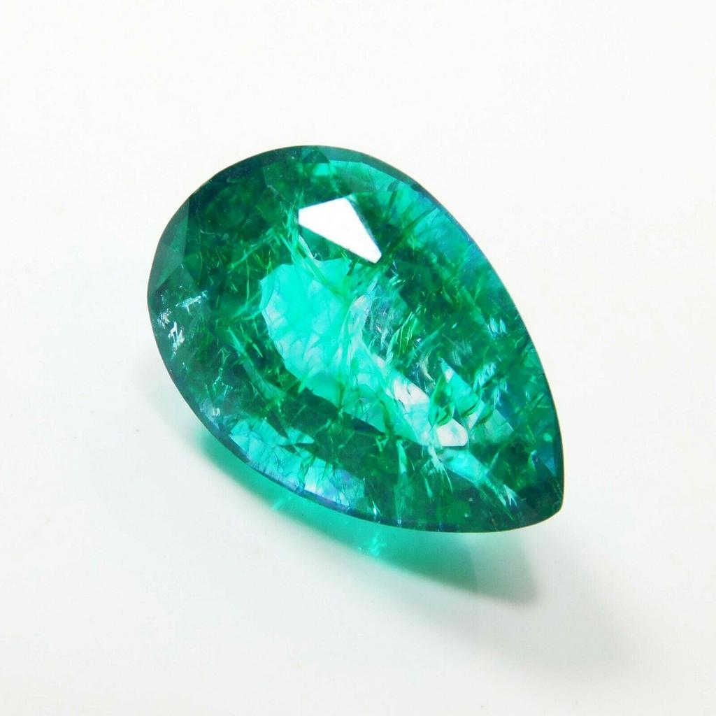 8 Ct Natural Emerald Gemstone Green Certified Loose Pear Shape