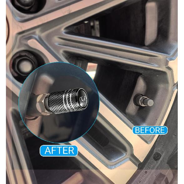 Tire Valve Stem Cap Cover Universal Fit for Honda Accord Civic Fit CRV Pilot EX CR-V EX-L Car Accessories for Cars, SUV, Truck, Motorcycles 4pcs