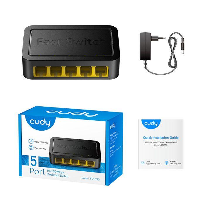 Network Switch - Cudy - FS105D - 5 RJ45 Ports - 10/100 Mbps - Plug and Play