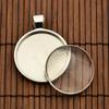 DIY Retro Oval Time Gem Glass Pendant Base Jewelry Accessory