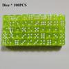 100 Pieces Colored Dices 14mm 6 Sided with Acrylic Material Standard Game Dice Set for Board Games Parties Classroom Math Dice