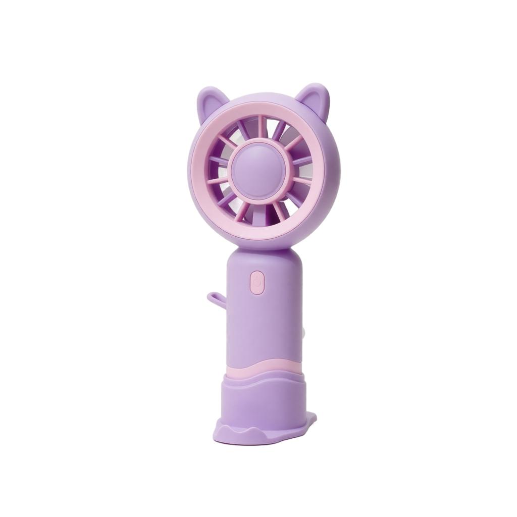 Portable Rechargeable Desktop Fan Small Personal Handheld Fan with Cute Animal Ear Design USB Charging Mini Fan for Office Travel