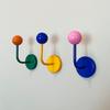 Creative Colorful Wooden Ball Magnetic Hooks Iron Art Home Storage Fridge Decorative Note Fixed Hooks Lovely Behind Door Hooks