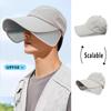 Sunscreen Hat Men'S Summer Sun Hat Outdoor Big Brim Cap Breathable Fishing Hat Retractable Sunshade Anti-Ultraviolet