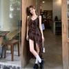 2026 New Summer Vacation Wind Irregular Ruffle Edge Small Suspender Skirt Top Women's Irregular Hem Ruffle Tide