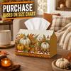 1pc Natural Autumn Fall Tissue Box with Pumpkin Acorn Fern Leaf-Decoration Napkin Storage Organizer for Kitchen,Car,Elegant Decorative Box,Purpose for