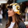 Knitted Hat With Lotus Blossom Embroidery For Autumn Winter Girls And Women