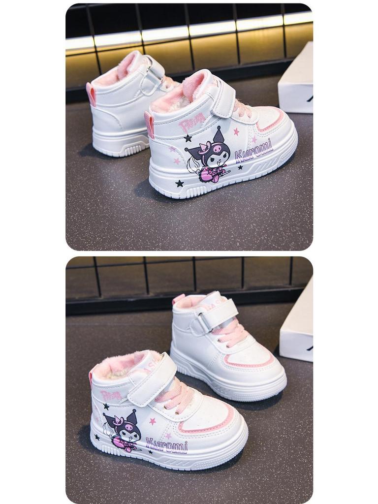 2025 Kinder High-Top Sportschuhe: Herbst/Winter Stil für Jungen, Cartoon-Leder für Mädchen, Bequeme Freizeitsneaker mit weicher Sohle