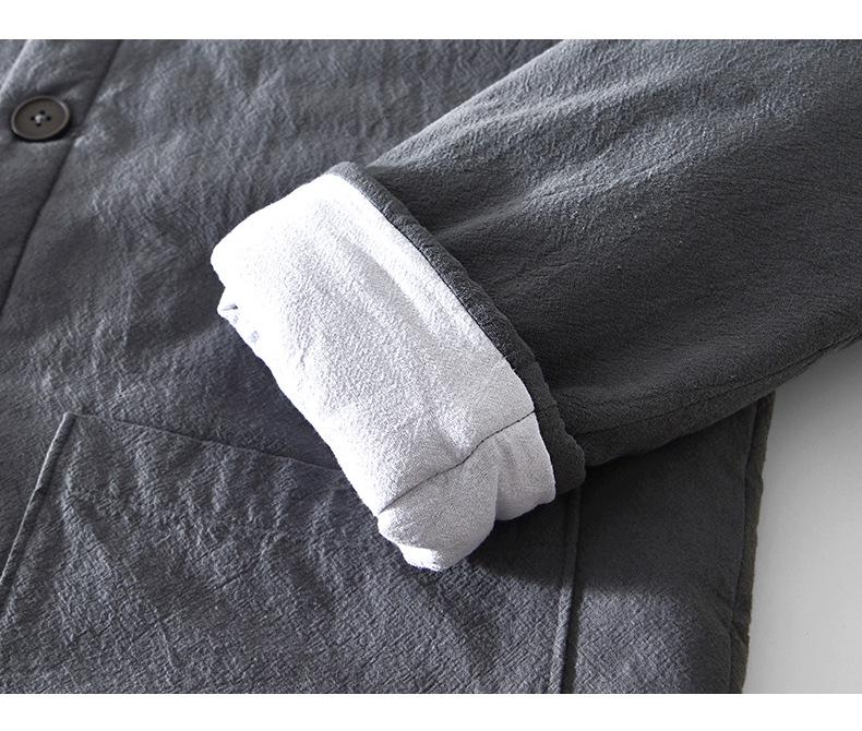 Retro Casual Men's Stand Collar Warm Cotton Jacket