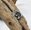 Gesen Jewelry: Black Diamond Three-Piece Set - Men's and Women's Classic Ring, Earrings, Pendant with High-End Cold Style