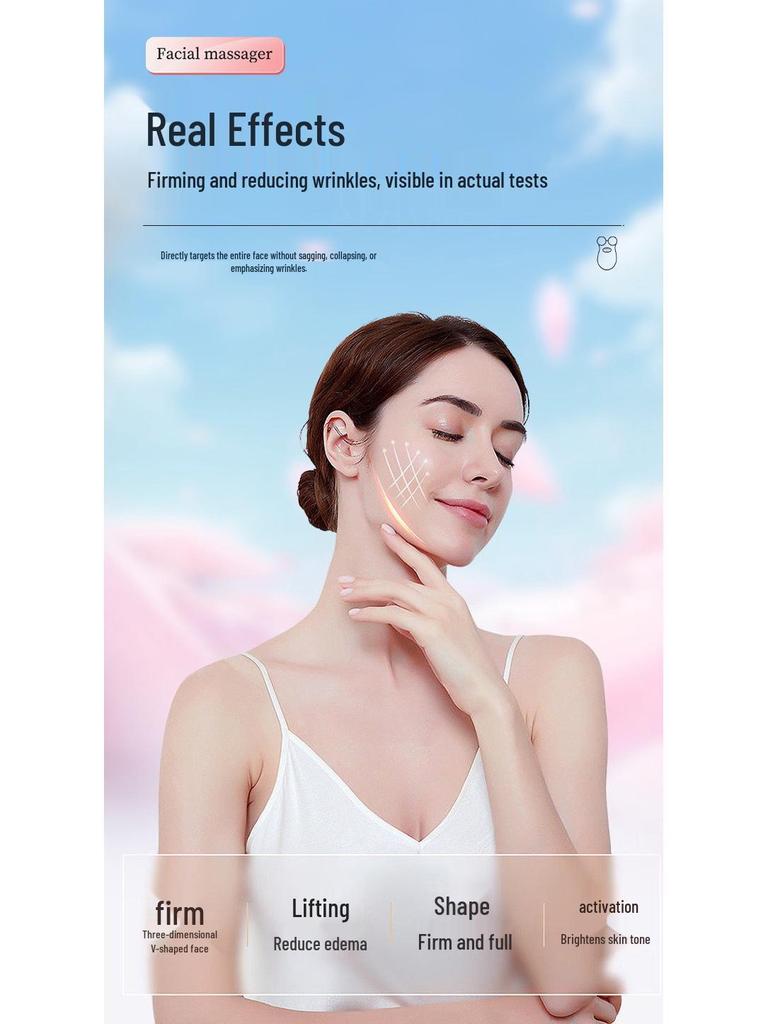 Dual-Headed Microcurrent Beauty Device - Facial Wrinkle Reduction & Lifting Massager for Firming & Rejuvenation