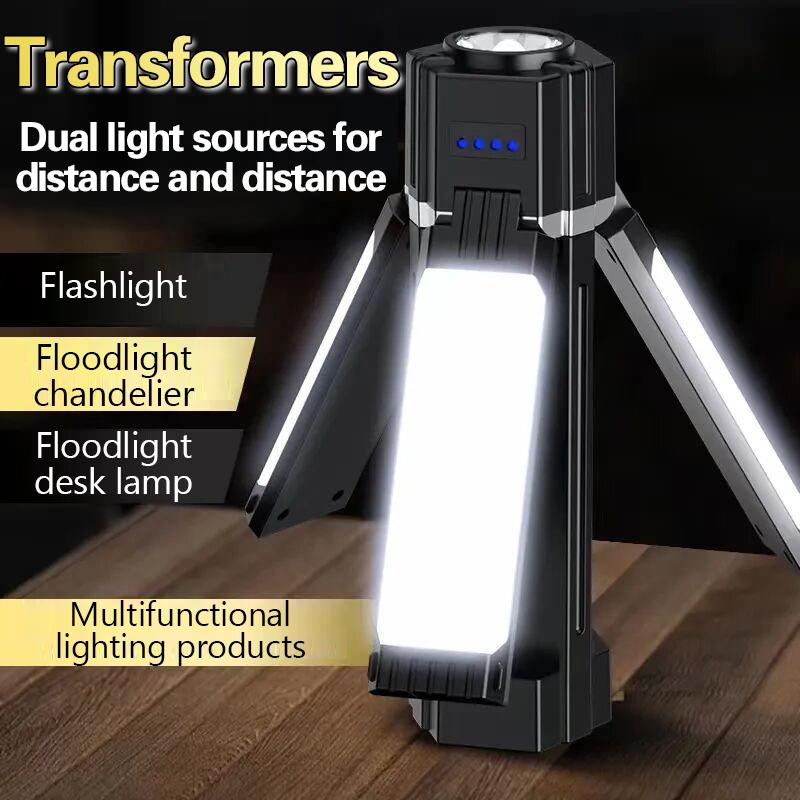 Rechargeable Outdoor Camping Light Tent Lamp Portable Foldable Flashlight Emergency Power Bank Work Floodlight