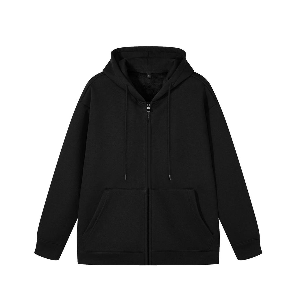 Women's Oversize Silver Fox Fur Hooded Zipper Sweatshirt, Thickened 500g for Autumn/Winter, Trendy Drop Shoulder Plus Velvet Jacket.