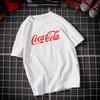 Reine Baumwolle Coca-Cola gemeinsame Geden-Kurzarm-T-Shirt Jugend Hong Kong Stil Marke ins Große Größe Männer und Frauen Paare vielseitig